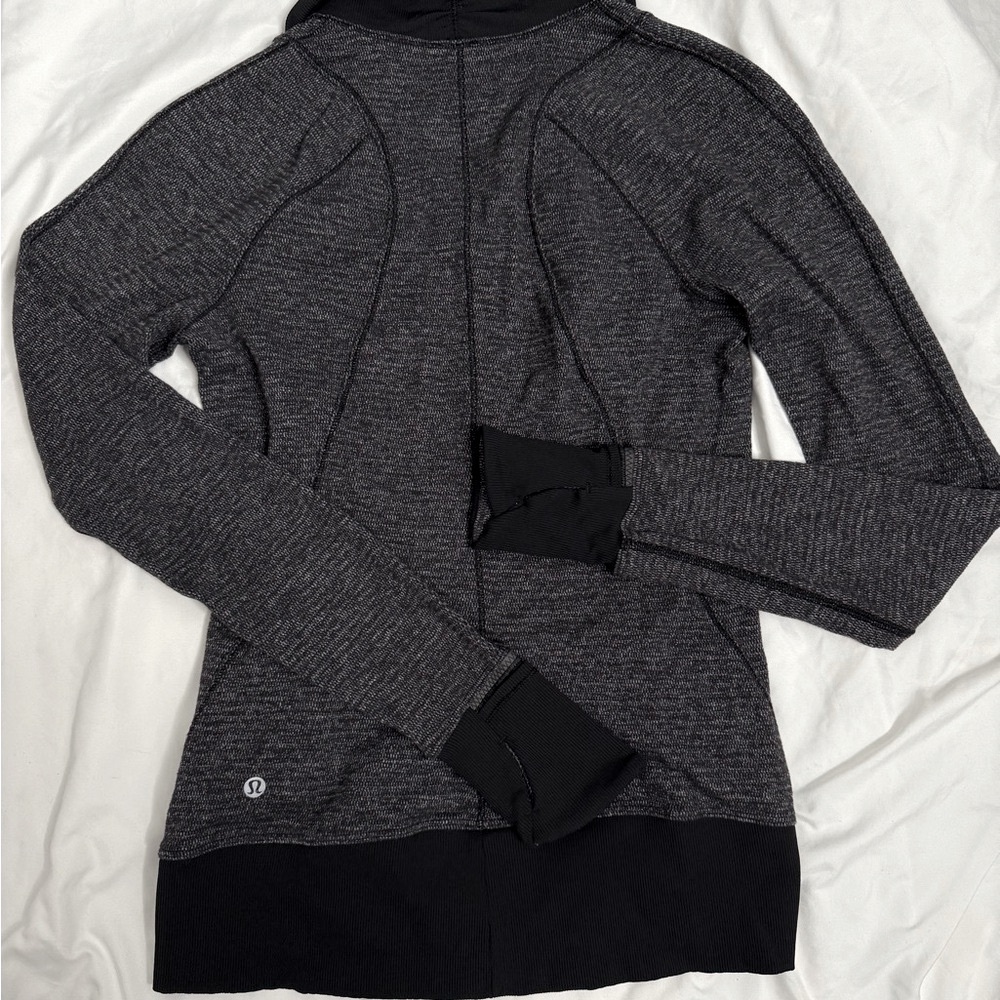 Lululemon Athletica Black and Gray Cowl Neck Top